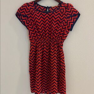 Soprano Red and Blue Zigzag Kids Dress